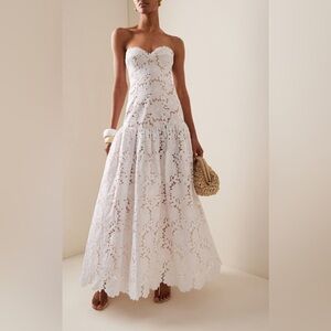 Silvia Tcherassi Margie White Lace Strapless Dress